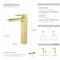 Kibi Blaze-T Single Handle Bathroom Vessel Sink Faucet with Pop Up Drain C-KBF1018BG-KPW101BG - alternate 2